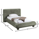 Meridian Blair Green Chenille Fabric Upholstered Twin Bed IMAGE 9