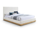 Meridian Emmet Cream Chenille Fabric Full Bed (3 Boxes) IMAGE 1