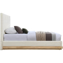 Meridian Emmet Cream Chenille Fabric Twin Bed (3 Boxes) IMAGE 4