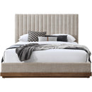 Meridian Emmet Beige Chenille Fabric King Bed (3 Boxes) IMAGE 3