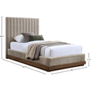 Meridian Emmet Beige Chenille Fabric Twin Bed (3 Boxes) IMAGE 8