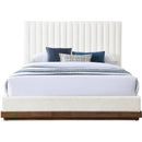 Meridian Emmet Cream Chenille Fabric Full Bed (3 Boxes) IMAGE 3