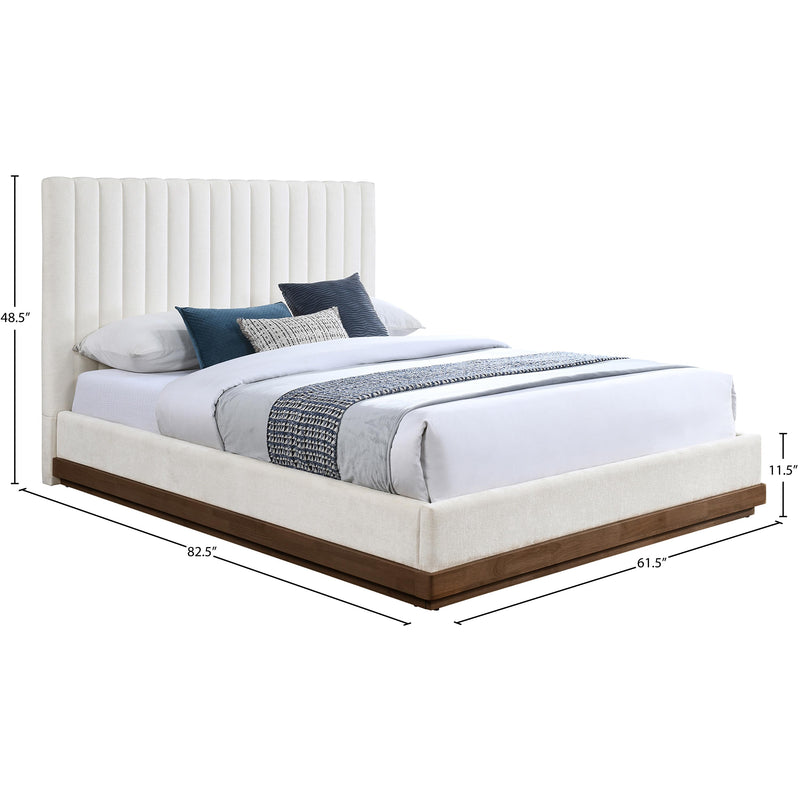 Meridian Emmet Cream Chenille Fabric Full Bed (3 Boxes) IMAGE 8