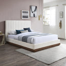 Meridian Emmet Cream Chenille Fabric King Bed (3 Boxes) IMAGE 2