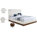 Meridian Emmet Cream Chenille Fabric King Bed (3 Boxes) IMAGE 9