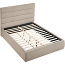 Meridian Adam Beige Linen Textured Fabric Full Bed IMAGE 7