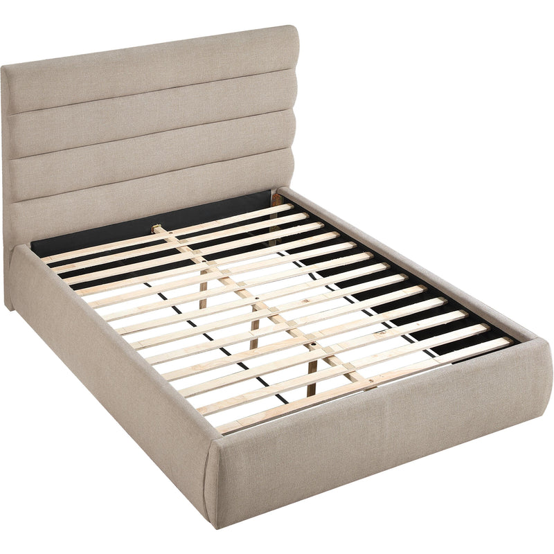 Meridian Adam Beige Linen Textured Fabric Full Bed IMAGE 7