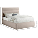 Meridian Adam Beige Linen Textured Fabric Full Bed IMAGE 9