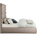 Meridian Adam Beige Linen Textured Fabric Full Bed IMAGE 4