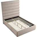 Meridian Adam Beige Linen Textured Fabric Full Bed IMAGE 7