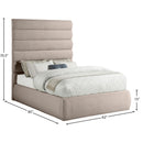 Meridian Adam Beige Linen Textured Fabric Full Bed IMAGE 9