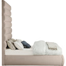 Meridian Adam Beige Linen Textured Fabric Full Bed IMAGE 4