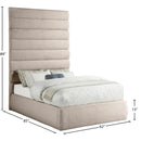 Meridian Adam Beige Linen Textured Fabric Full Bed IMAGE 9