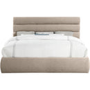 Meridian Adam Beige Linen Textured Fabric King Bed IMAGE 3