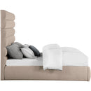 Meridian Adam Beige Linen Textured Fabric King Bed IMAGE 4