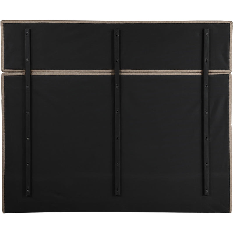 Meridian Adam Beige Linen Textured Fabric King Bed IMAGE 5