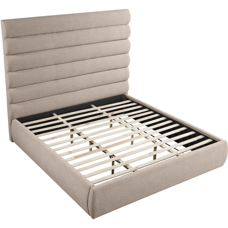 Meridian Adam Beige Linen Textured Fabric King Bed IMAGE 7