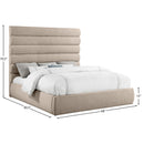 Meridian Adam Beige Linen Textured Fabric King Bed IMAGE 9