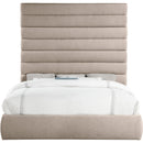 Meridian Adam Beige Linen Textured Fabric King Bed IMAGE 3