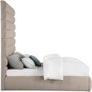 Meridian Adam Beige Linen Textured Fabric King Bed IMAGE 4