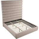 Meridian Adam Beige Linen Textured Fabric King Bed IMAGE 7