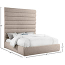 Meridian Adam Beige Linen Textured Fabric King Bed IMAGE 9