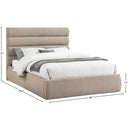 Meridian Adam Beige Linen Textured Fabric Queen Bed IMAGE 9