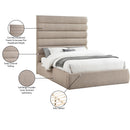 Meridian Adam Beige Linen Textured Fabric Queen Bed IMAGE 10