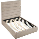 Meridian Adam Beige Linen Textured Fabric Queen Bed IMAGE 7