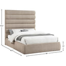 Meridian Adam Beige Linen Textured Fabric Queen Bed IMAGE 9