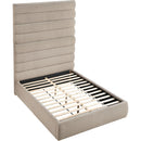 Meridian Adam Beige Linen Textured Fabric Queen Bed IMAGE 7
