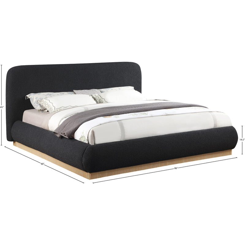 Meridian Rigby Black Boucle Fabric King Bed IMAGE 9
