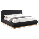 Meridian Rigby Black Boucle Fabric Queen Bed IMAGE 9
