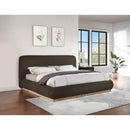 Meridian Rigby Brown Boucle Fabric King Bed IMAGE 2