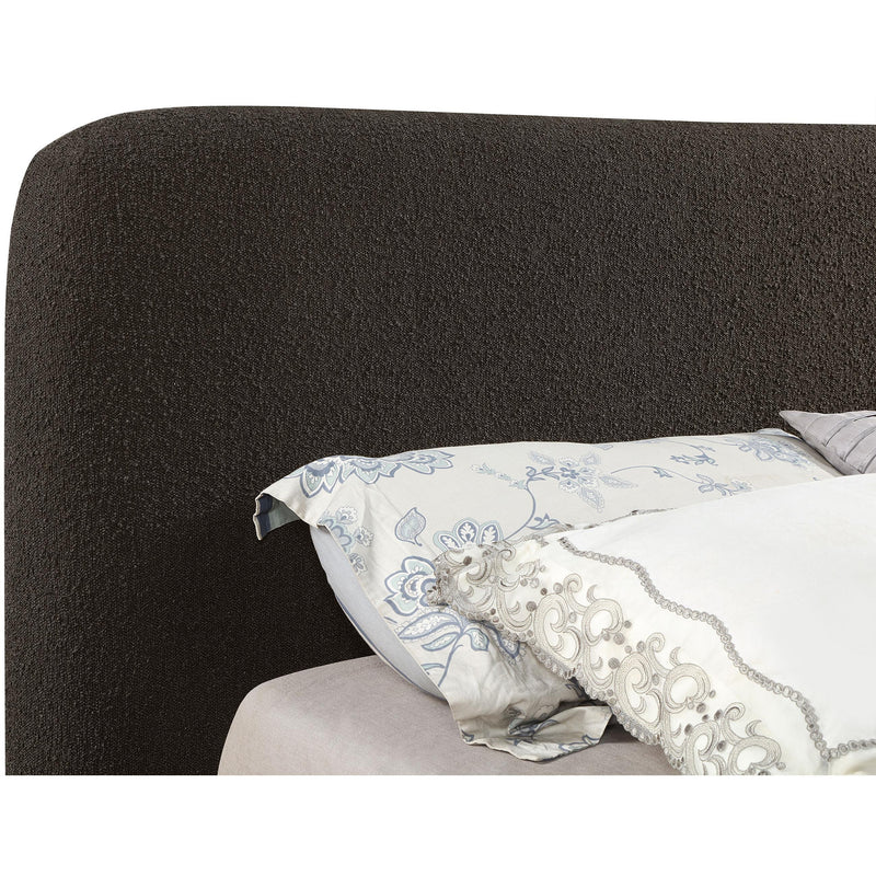 Meridian Rigby Brown Boucle Fabric King Bed IMAGE 7