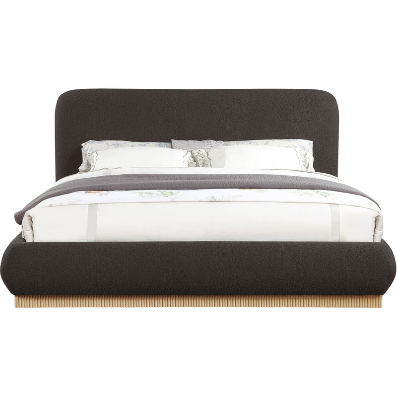 Meridian Rigby Brown Boucle Fabric Queen Bed IMAGE 3