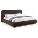 Meridian Rigby Brown Boucle Fabric Queen Bed IMAGE 9