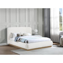 Meridian Rigby Cream Boucle Fabric King Bed IMAGE 2