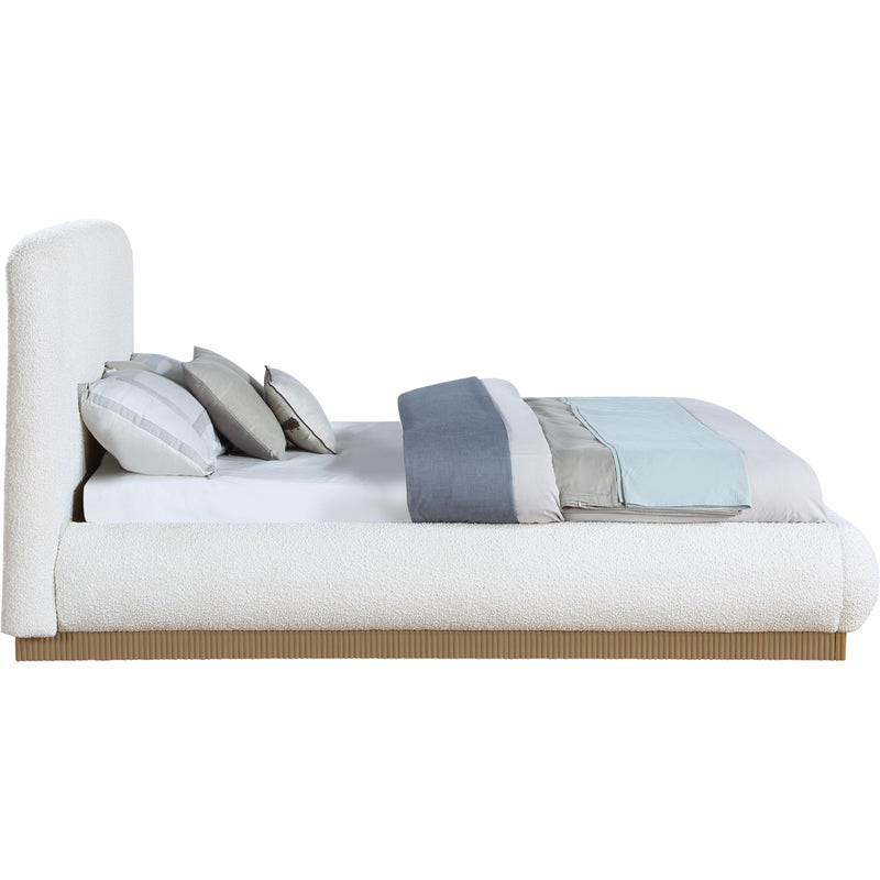 Meridian Rigby Cream Boucle Fabric King Bed IMAGE 4