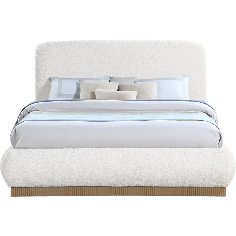 Meridian Rigby Cream Boucle Fabric Queen Bed IMAGE 3