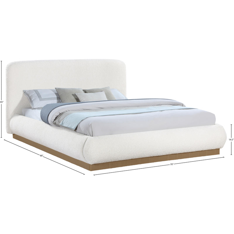 Meridian Rigby Cream Boucle Fabric Queen Bed IMAGE 9