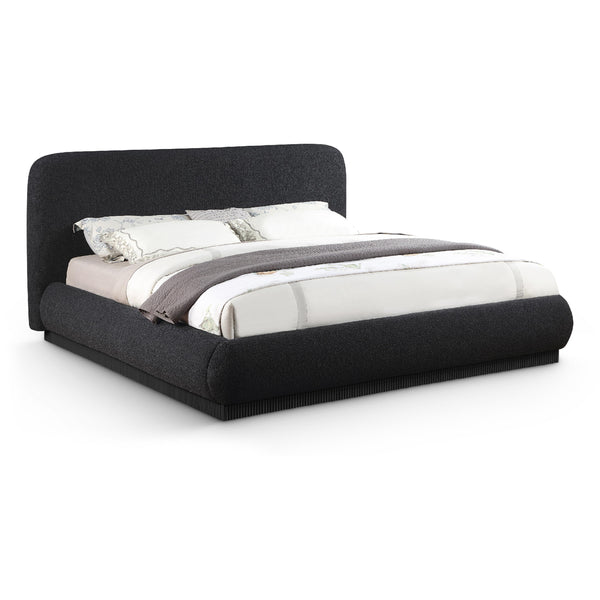 Meridian Rigby Black Boucle Fabric King Bed IMAGE 1
