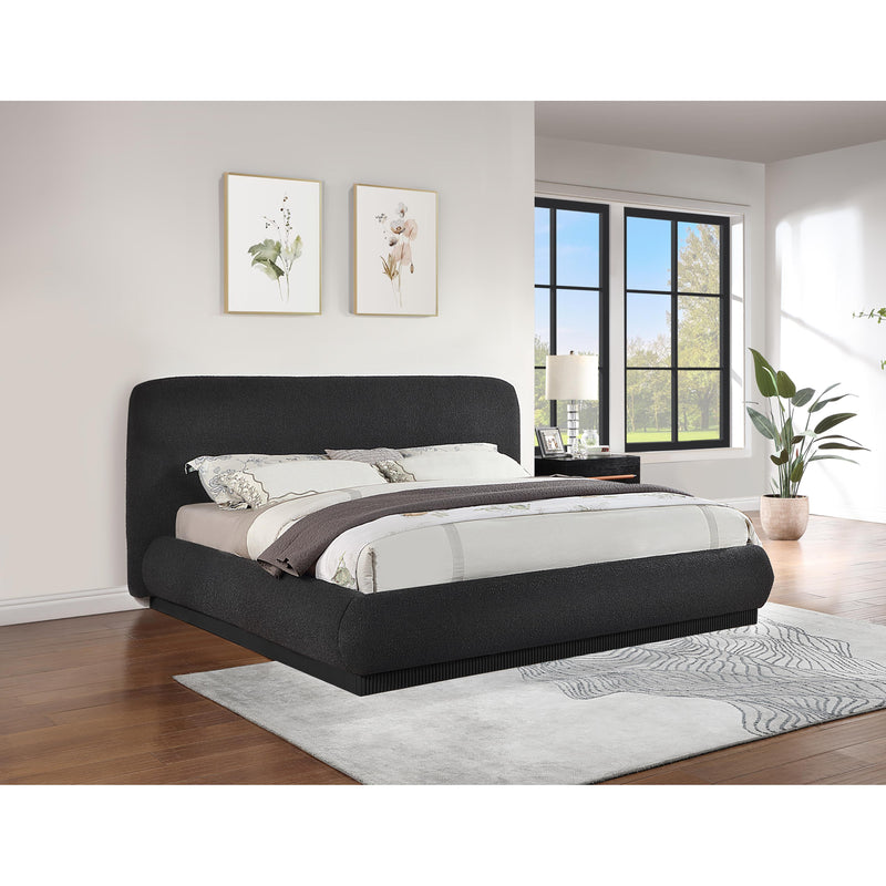 Meridian Rigby Black Boucle Fabric Queen Bed IMAGE 2