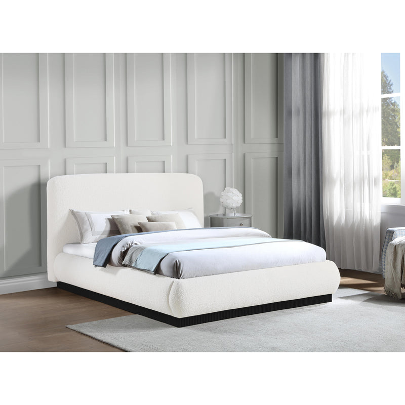 Meridian Rigby Cream Boucle Fabric Queen Bed IMAGE 2