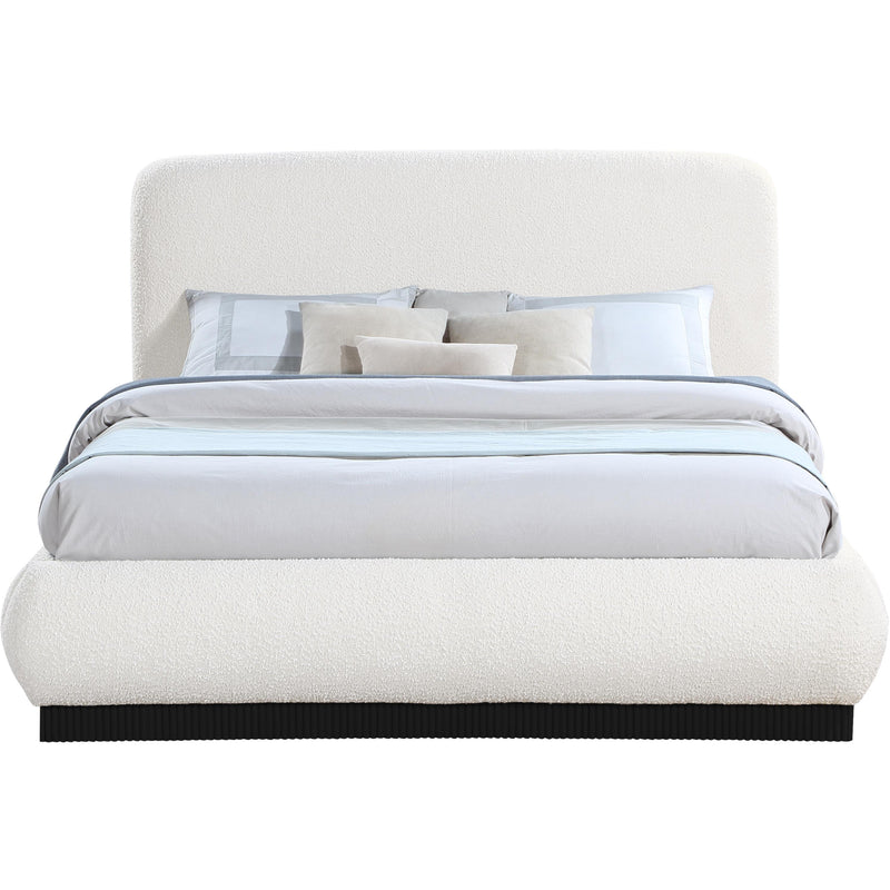 Meridian Rigby Cream Boucle Fabric Queen Bed IMAGE 3