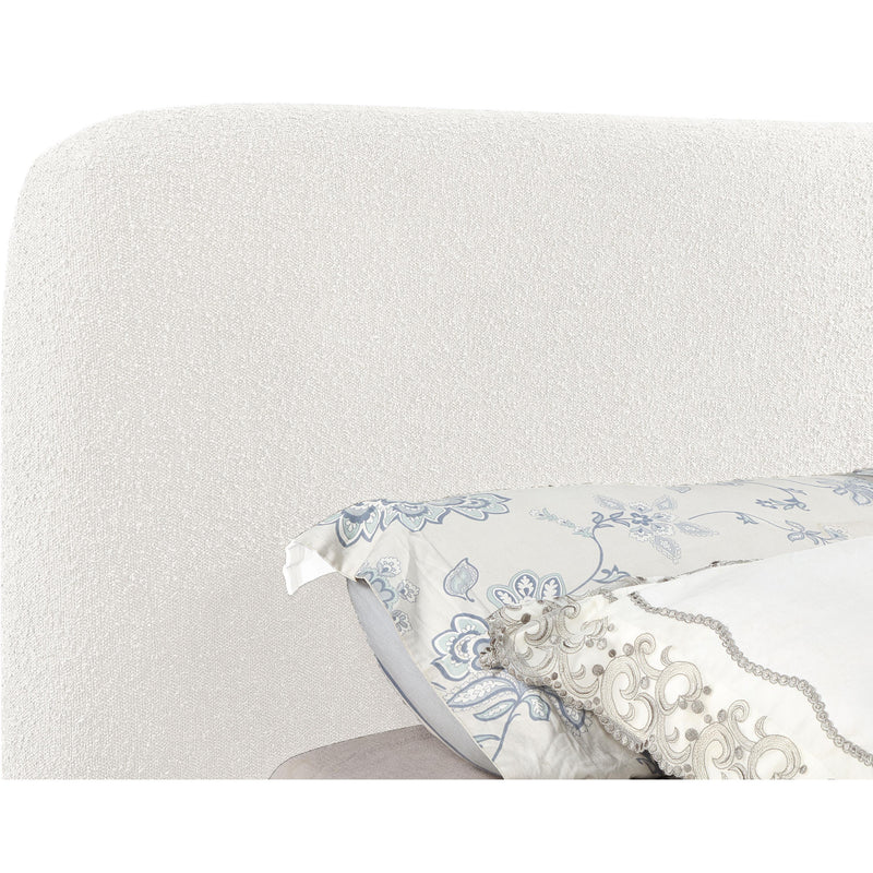 Meridian Rigby Cream Boucle Fabric Queen Bed IMAGE 7