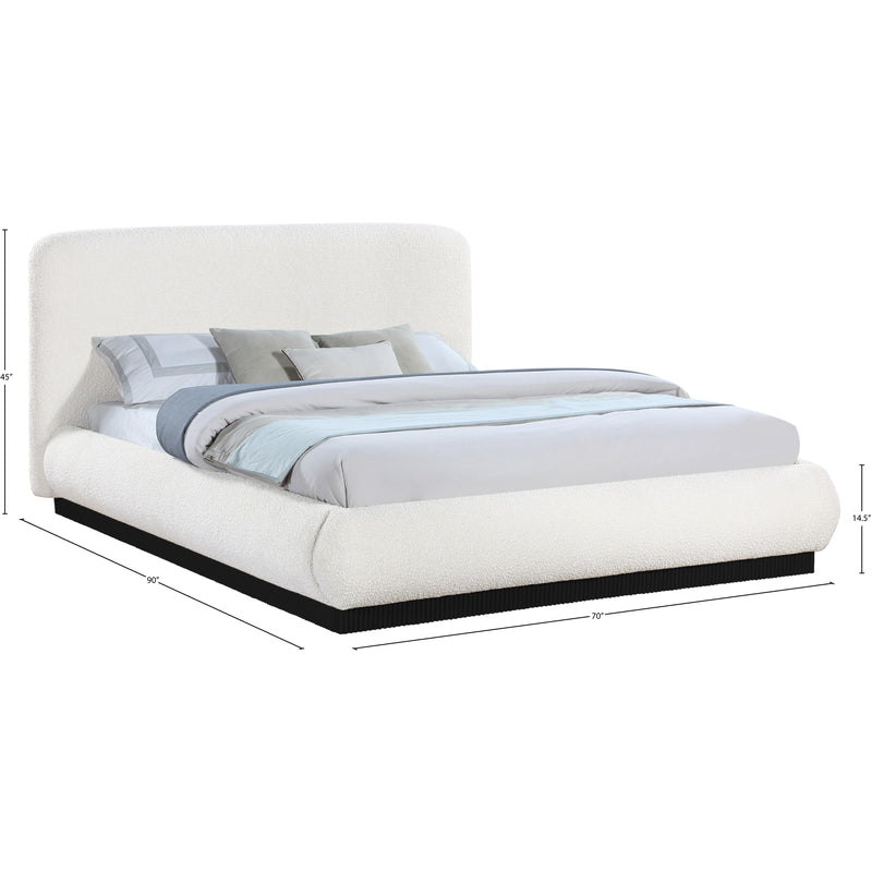Meridian Rigby Cream Boucle Fabric Queen Bed IMAGE 9