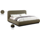 Meridian Rigby Olive Boucle Fabric Queen Bed IMAGE 10