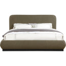 Meridian Rigby Olive Boucle Fabric Queen Bed IMAGE 3