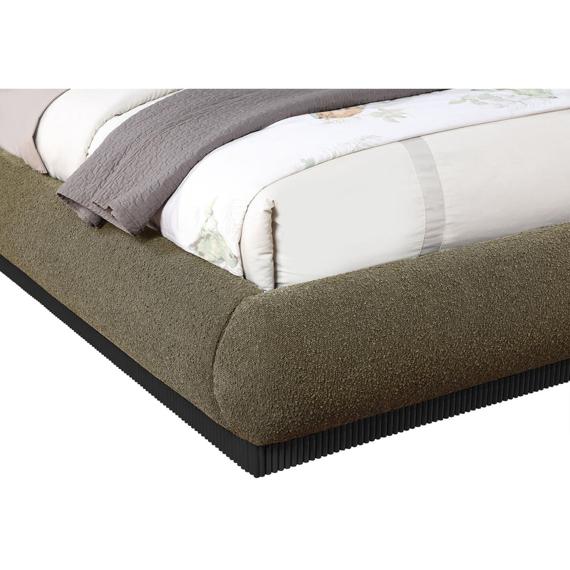 Meridian Rigby Olive Boucle Fabric Queen Bed IMAGE 6